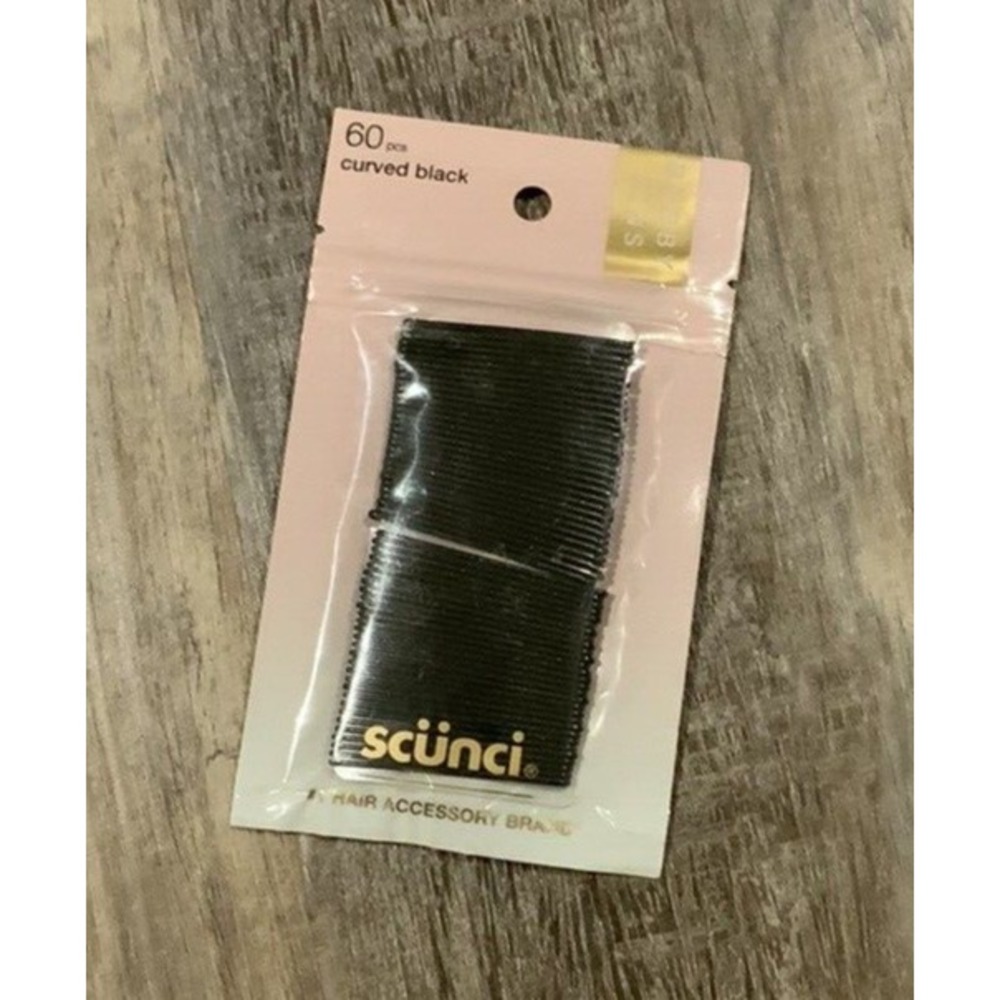 Scunci Hair Accessories 2" Metal Curved Black Bobby‎ Pins 60 pk
